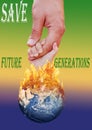 Illustration calling for the protection of the earth for future generations Royalty Free Stock Photo