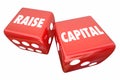 Raise Capital Take Chance Business Loan Investment Dice 3d Illus