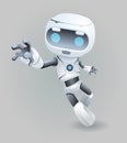 Raise drag grab hand mascot robot innovation technology science fiction future cute little 3d Icon artificial