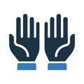 Raise, hand, gesture icon. Simple editable vector illustration Royalty Free Stock Photo