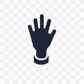 Raise hand transparent icon. Raise hand symbol design from Education collection. Simple element vector illustration. Can be used