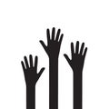 Raise hands icon flat vector Royalty Free Stock Photo