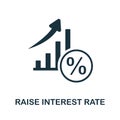 Raise Interest Rate icon. Monochrome simple Raise Interest Rate icon for templates, web design and infographics