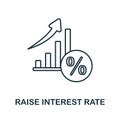 Raise Interest Rate line icon. Monochrome simple Raise Interest Rate outline icon for templates, web design and