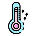 Raise temperature icon color outline vector