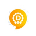 raise vitamin D level icon, vector