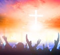Raise your hands and worship God Royalty Free Stock Photo