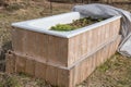 Raised bed in bathtub - upcycling Royalty Free Stock Photo