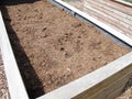 Raised bed refilled with soil Royalty Free Stock Photo