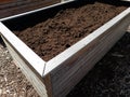 Raised bed replenished with fresh soil Royalty Free Stock Photo