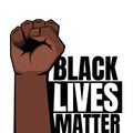 Raised clenched fist with black lives matter sign Royalty Free Stock Photo