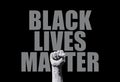 Raised clenched fist is symbol of the Black Lives Matter movement,