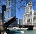 The Raised DuSable Bridge on Michigan Avenue Royalty Free Stock Photo