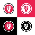 Raised fist icon design, revolution or protest symbol