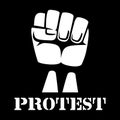 Raised fist, sign of protest and revolution Royalty Free Stock Photo