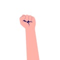 Raised fist. Symbol of revolutionary protest