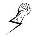 Raised fist - symbol of victory, strength, power and solidarity flat icon for apps or websites Royalty Free Stock Photo