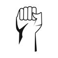 Raised fist - symbol of victory, strength, power and solidarity flat icon for apps or websites Royalty Free Stock Photo