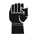 Raised fist - symbol of victory, strength, power and solidarity flat icon for apps or websites Royalty Free Stock Photo