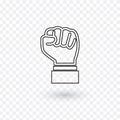 Raised fist - symbol of victory, strength, power and solidarity flat vector icon for apps and websites. Stock Vector illustration Royalty Free Stock Photo