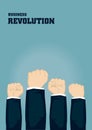 Raised Fists for Business Revolution Concept Vector Business Ill