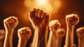 The Raised Fists of Solidarity.AI generated image Royalty Free Stock Photo
