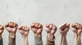 Raised Fists in Solidarity.AI generated image Royalty Free Stock Photo