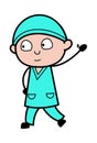Raised Hand Surgeon cartoon