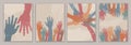 Raised hands group and hands in circle of people diverse culture - poster banner. Racial equality.People diversity Royalty Free Stock Photo