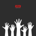 Raised hands vector poster
