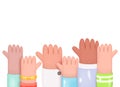 Raised Hands. Voting, Teamwork, Collaboration, Volunteering Concept Royalty Free Stock Photo