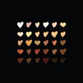 Raised hearts of different race skin color.Vector illustration. hearts with skin color diversity vector background