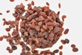 Raisens on the bowl the white background Royalty Free Stock Photo