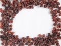 Raisin frame with circle blank spcace white background. Royalty Free Stock Photo
