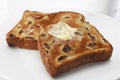 Raisin Fruit Toast with Polyunsaturated Sunflower Oil Margarine Royalty Free Stock Photo