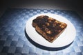 Raisin Toast on Plate Royalty Free Stock Photo