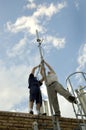 Raising an antenna Royalty Free Stock Photo