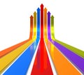 Raising color arrows Royalty Free Stock Photo