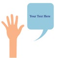 Raising hand with a question color background Royalty Free Stock Photo