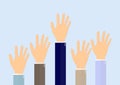 Raising hands of business man vector illustration Royalty Free Stock Photo