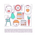 Raising happy and healthy baby concept icon with text
