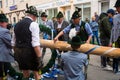 Raising of Maypole Royalty Free Stock Photo