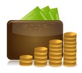 Raising Wallet Money illustration Royalty Free Stock Photo