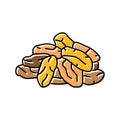 raisins dried fruit color icon vector illustration
