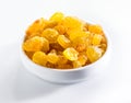 Raisins. Heap of fruits on white Royalty Free Stock Photo