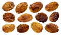 Raisins isolated on white background, close up Royalty Free Stock Photo