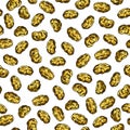 Raisins seamless pattern. Vector drawing background. Dried grape objects. Royalty Free Stock Photo