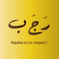 Rajab is the seventh month of the Islamic calendar. The lexical definition of the classical Arabic verb rajaba is