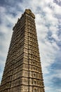 Rajagopuram isolated temple entrance at murdeshwar with flat sky from unique different angles