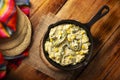 Rajas con Crema Mexican table top view Royalty Free Stock Photo